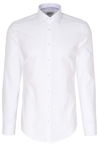 Silkesdekal herr business skjorta – X-Slim Fit – strykfri – Kent krage – långärmad – 100% bomull, Vit, 36 SE