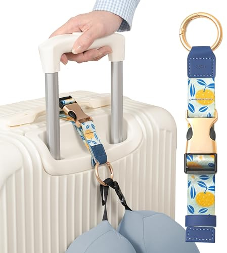 EKAX Correa de Transporte de Viaje con Ganchos de Anillo y Hebilla, Agarre de Chaqueta para Viajes, añade una Correa de Equipaje, Soporte de Agarre Ajustable para Bolsa, Clip de Transporte de Viaje