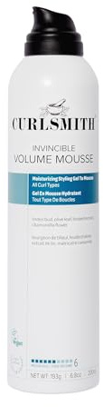 CURLSMITH - Invincible Volume Hair Mousse, Instant Volume, Alcohol Free, Non-Sticky, for Wavy, Curly or Coily Hair, Vegan (200ml/6.8fl oz)