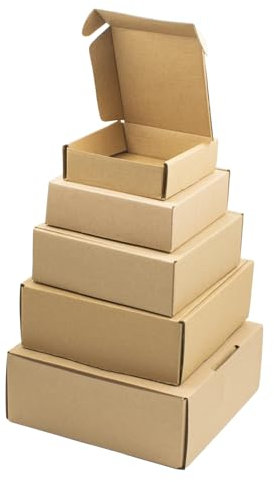 6 Stück Versandkartons mit Deckel Nesting Wellpappkartons Verschachtelte Geschenkbox Braune Verpackungsboxen für Verpackungen, Mailings, Geschenkversand 6 Größen