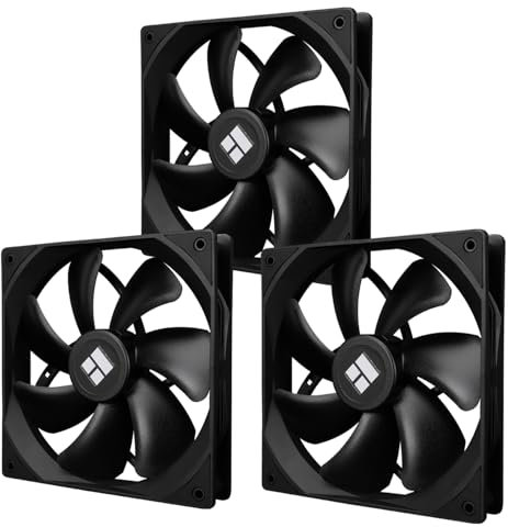 Thermalright TL-C14C X3 CPU Fan, S-FDB Bearing Case Fan with 4-PWM Control, Low Noise PC Fan, 140mm Computer Chassis, CPU Cooler Black(3-Pack)