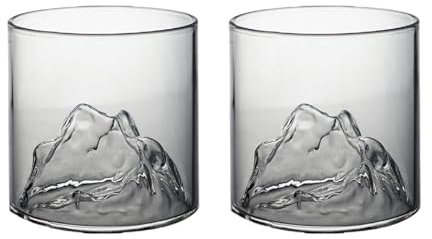 Bafnsiji 150ml,Bicchieri di Whisky Set di 2, Bicchieri, Vetro Trasparente del Whisky, Stile Giapponese Montagna Bicchiere di Whisky, Bicchiere di Vetro di Whisky