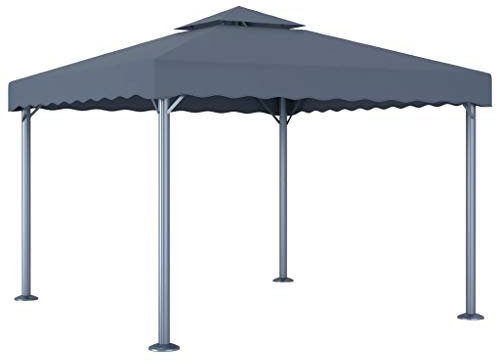 ShGaxin Pavillon, Faltpavillon, Pergola, Partyzelt, Standmarkise, Sonnenzelt, Garten Pavillion, Grillpavillon, 300 x 300 cm Anthrazit Aluminium