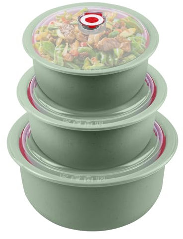 MEGYAD Set di 3 stoviglie per microonde con coperchio: stoviglie per microonde, 260/480/900 ml, contenitore per il pranzo per lavastoviglie, microonde, forno, frigorifero
