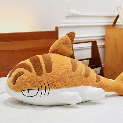 champracer Hai Kuscheltier, Niedliche Haifisch-Katzenpuppe, Hai Wurfkissen, Flauschiger Stofftier Hai, hai plüschtier, Geschenk für Kinder und Freunde (70 cm,A)