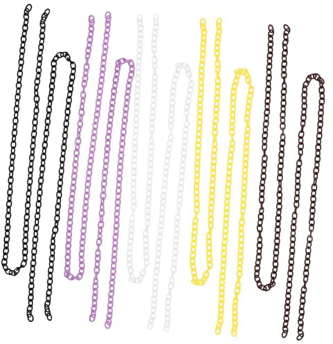 Holibanna 10stücke Bunte Kunststoff Ketten Für Vogelkäfig Spielzeug Verbindungen Anhänger Für Halsketten Armbänder Brillenketten Bastelmaterial