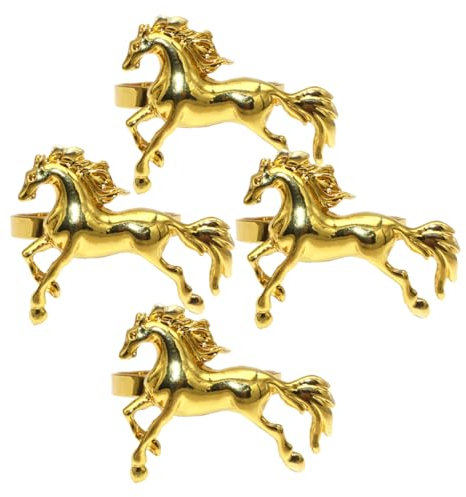 COLLBATH 4 Stück Serviettenringe Pferdeform Metall Kürbis Herbstserviettenringe Weihnachtsserviettenschnalle Erntedankservietten