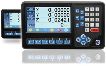 TETEOM Dro 2 Axis/3 Axis Digital Readout,DB9 TTL Siganl Digital Display RPM Function with Hall Sensor for Lathe Milling EDM Maschine(3 Axis DRO)