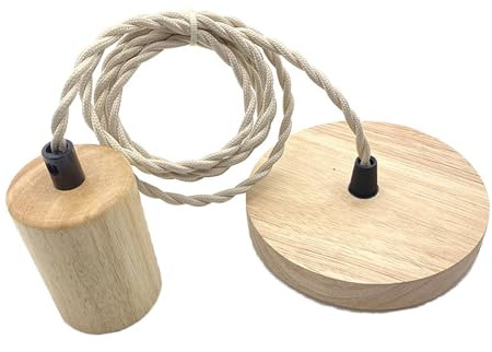 Câble Suspension Luminaire Cord, Douille de Suspension Support de Lampe Cordon électrique et Monture de Plafonnier, Suspension E27 avec Anneau à Vis, pour Luminaire avec Fil de 100cm Adapté, Rond