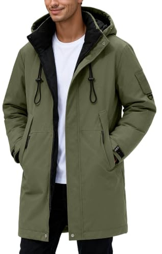 Parka de invierno con forro largo para hombre con abrigo de trabajo resistente y cálido, chaqueta deportiva para exteriores, ideal para parejas en temperaturas frías