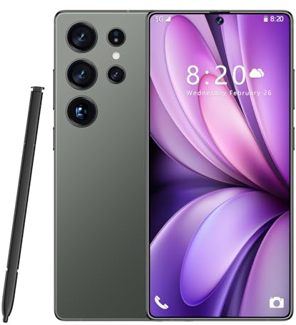 Telefoni Cellulari S24 Ultra 5G, Smartphone Android 14.0, Telefono Cellulare Con Fotocamera Da 7,3 Pollici, 16GB RAM 1TB ROM, 8000 MAh, 72 MP 108 MP, Doppia SIM Gratuita Sbloccata,Green-7.3 Inch