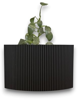 Générique Eck-Blumentopf zur Wandbefestigung – einfache und unsichtbare Befestigung (schwarz, geriffelt)