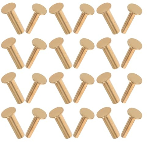 BESPORTBLE 14 Paires de Rivets à Tête Plate en Cuivre 1,6 Mm pour Réparation et Fixation de Manches de Couteaux en Bois, Fourniture DIY pour Coutellerie, Vis pour Ustensiles Cuisine, Boulons