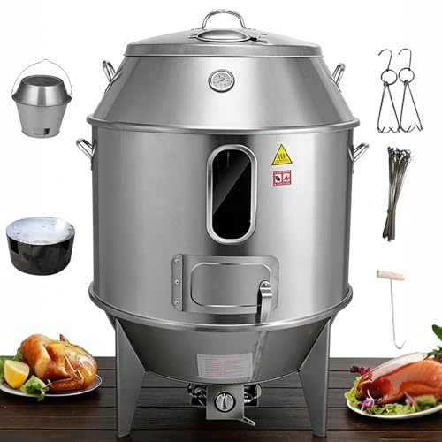 Horno asador de pato Pekín comercial de alta resistencia, uso dual a gas y carbón, máquina asadora multifuncional for barbacoa for pollo, pavo, cerdo y cordero