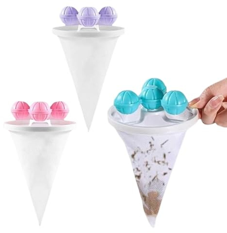 Floating Hair Filtering Mesh Removal, 3PCS Pet Hair Remover Washing Machine, Reusable Floating Hairs Catcher Washing Machine Lint Catcher, Cat Dog Hairs Filter Cleaning Mesh Bag Lint Remover Laundry
