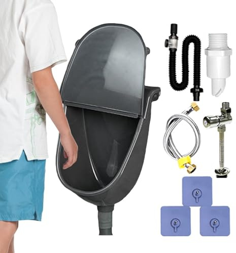 Urinario de Pared para Hombres Desviador De Antiderrame Ajustable Con | Urinario de Lavado Mural para Baño Antiderrame, Manguera de Descarga para Baño, Desviador de para Hogar, Dormitorio