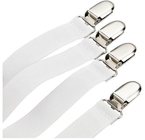 DESERMO Betttuchspanner 4er Set Spanner für Bettlaken | elastisch, bis 120cm lang Kreuz & quer verstellbare Bettlakenspanner