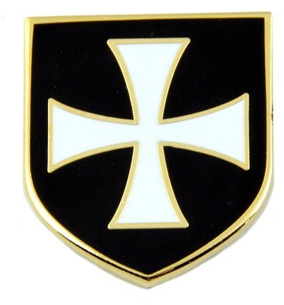 Ritter Templer Crusader Weiß Kreuz Schwarz Schild Anstecknadel Abzeichen