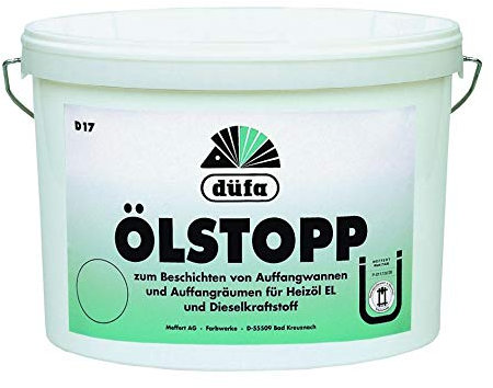 düfa Ölstopp 2,5 Liter Kieselgrau (RAL7032) │ Mineralölbeständige Spezial-Dispersionsfarbe │ zum Beschichten von Auffangwannen & Auffangräumen für Heizöl