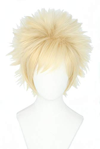Topcosplay Anime Cosplay Perücke Kurz Perücke Blond für Halloween, Kostüm, Karneval