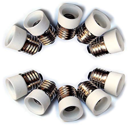 LIGHTEU®, Leuchtmittel Adapter: Lampensockel-Adapter E27 auf E14, Sockeladapter für LED-, Halogen-, Energiespar Lampen,10er-Set