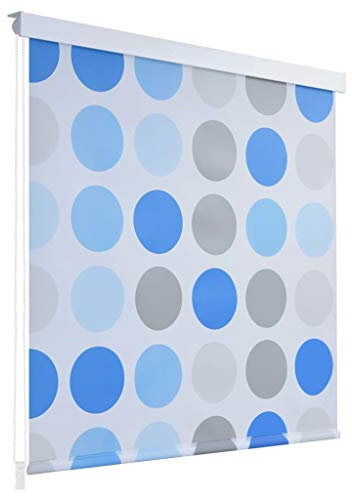 tidyard Duschrollo Wasserfest Duschvorhang Schnelltrocknend Badewannenvorhang Eva mit Aluminiumteilen Badvorhang für Bedezimmer - 140 x 240 cm Kreismuster