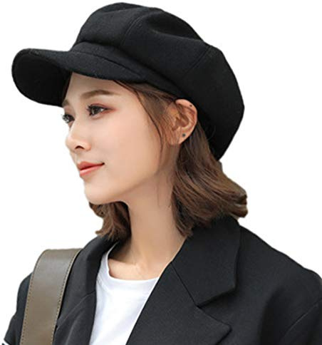 Yixda Damen Schirmmütze Barett Cap Winter Newsboy Baskenmütze Kappe