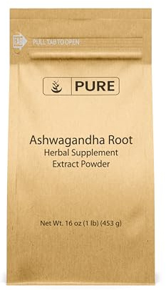 PURE ORIGINAL INGREDIENTS Ashwagandha (1lb) Natural and Pure, Vegan, Gluten-Free, Lab-Verified
