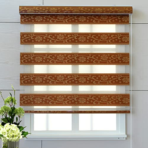 Tag & Nacht Doppelrollo,Doppeltem Stoff Verdunklungsrollos mit Aluminiumkassette,Klemmrollo,Lichtdurchlässig/Sichtschutz Fensterrollo Seitenzugrollo für Schlafzimmer,Anpassbar (130x160cm/51x63in)
