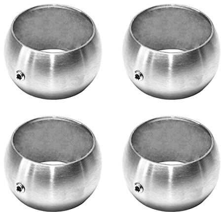 PRIOstahl Kugelring Handlaufhalter Rundrohr Stütze Halter Rohrhalter Ring Handlaufstütze - 4 x Ring Ø 42,4mm für Handläufe Treppengeländer Geländerbau Balkon Terasse aus Edelstahl V2A