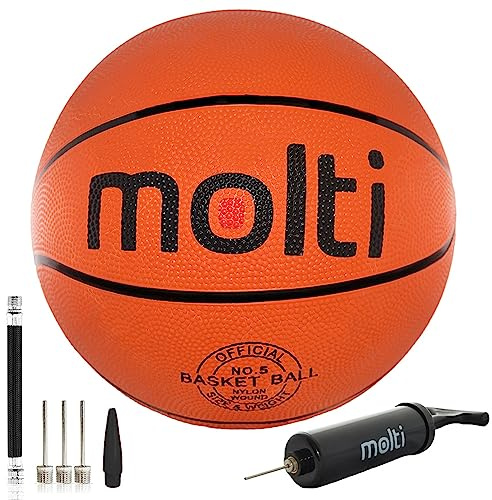 molti Set Basketball + Ballpumpe Luftpumpe Handpumpe Gummibasketball Größe #4#5#7 für Kinder und Erwachsene rutschfest Streetball Indoor Outdoor