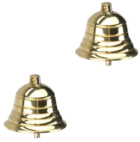 Garneck 2stücke Weihnachtsglocke Messing Windspiel Bastelzubehör Für Weihnachtsdekoration Goldene Jingle Bell Für Festliche Anlässe Und Kreative Projekte