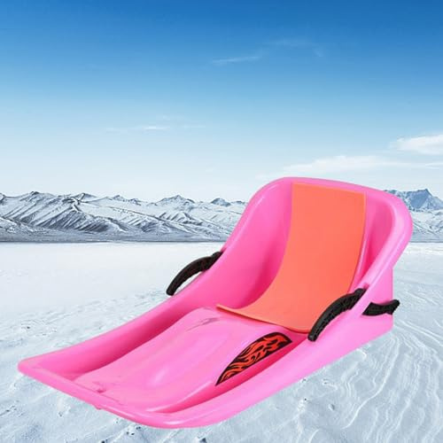 Double Thickened Sled, Snow Sledge with Backrest, Double Handle Children's Sled, Anti-Freeze and Wear-Resistant Sled