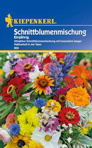 Kiepenkerl Blumensamen-Mischung Schnittblumenmischung - Lange Haltbarkeit - Inhalt für 80 Pflanzen - Wuchshöhe 30 bis 60 cm - Samen Blumen, Saatgut