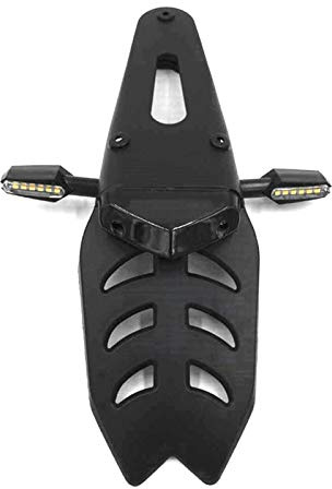 Motorradlizenz Motorrad Heckfender Kennzeichenhalterung Halter mit 12V LED Rücklicht Bremslampe Universal für Enduro Motocross Heißer