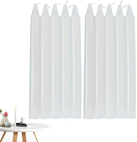 Candele affusolate,Candele affusolate | Candele di cera 10X a combustione lunga | Candele a cono corto rosse/bianche per la casa, forniture di sopravvivenza per celebrazioni di benedizioni nuziali, em