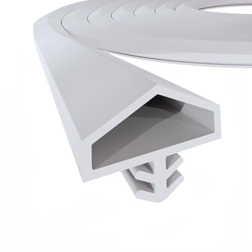 PRIOstahl Türdichtung flexible Dichtung Dichtband Gummidichtung Holztürdichtung - Weiss Länge: 10 Meter Falzbreite: 12mm Haustürdichtung Zargendichtung Zugluftstopper für Türen aus Weich-PVC