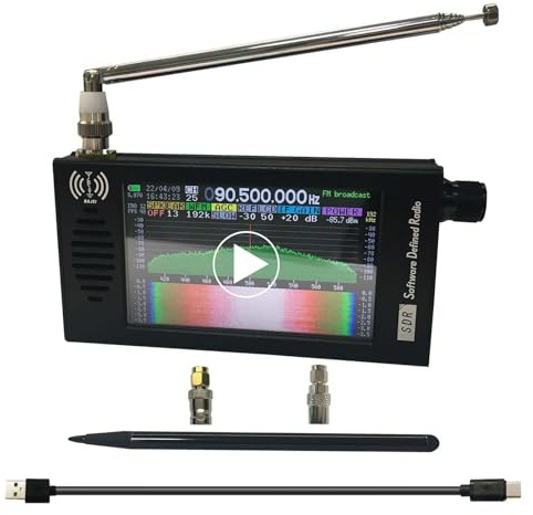 Full-Bands DSP SDR Radio Receiver 4.3” IPS Screen FM/AM/LSB/USB/CW, 192kHz Spectrum Rechargeable 5000mAh Rechargeable Battery Aluminum Alloy Shell Nice Sound