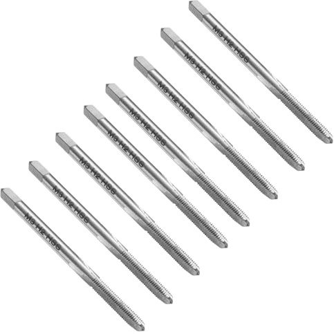 sourcing map 8pcs Straight Flute Thread Tap, M3 x 0.5 Metric Screw Threading Tapping Tool Thread Milling Machine Taps, High-Speed Steel 6542 (HSS 6542)