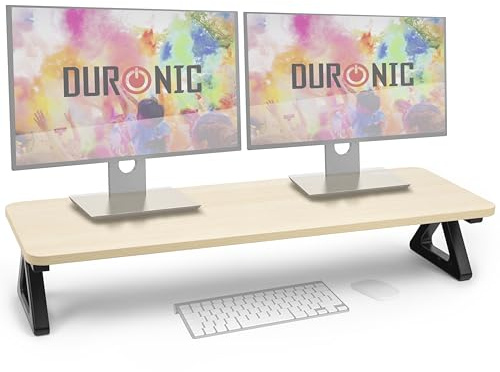 Duronic DM06-2 NL Monitorständer, 82 x 30 cm | Schreibtischaufsatz Erhöhung Bildschirmständer, Dual Monitor Riser Bildschirmerhöhung, 10 kg belastbar