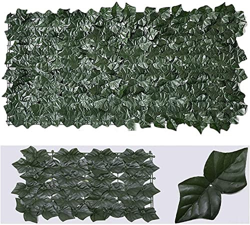 Haie de haie, brise-vue, clôture de lierre artificielle, feuilles artificielles, écran de jardin, plantes artificielles, panneaux muraux pour terrasse de jardin extérieur (couleur : vert, vert