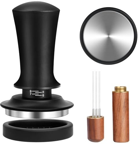 Lnopever Kit Cafe Barista, Cafe Tamper 51mm, Distribuidor De Café Espresso, 304 Almohadillas De Café con Base De Acero Inoxidable para Hogares Y Oficinas, Adecuadas para Amantes del Café