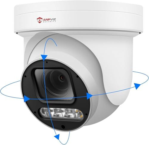 Anpviz 6MP PoE PTZ Überwachungskamera Aussen, 5X Optischer Zoom, 280° Schwenk, 90° Neige, Personen/Autoerkennung, Akustischem Alarm, Smart Dual Light Nachtsicht, SD Kartensteckplatz, IP66 (U Series)