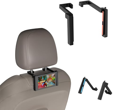 2-IN-1 Autohalterung/Desktophalter für Switch 2 Konsolen, Kfz-Halterung Kompatibel mit Nintendo Switch 2, Verstellbar Ständer mit 180° Schwenkbar/Erschütterungsschutz Für Mehrere Fahrzeuge Geeignet