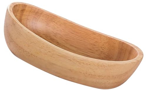 TOPBATHY 4 Pièces Assiette De Fruits En Forme De Bateau Bol En Bois Saladier De Fruits Saladier D'hôtel Bol à Goûter Décoratif En Bois