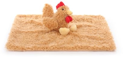Apricot Lamb Hahn Weiche Sicherheitsdecke Schmusetuch für Babys, Plüsch Schnuffeltuch, Beruhigungstuch für Baby Jungen und Mädchen, 35x35 cm
