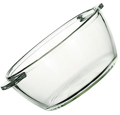 Healifty Bol en Verre Transparent 1l Anse Grand Bol De Nouilles Multifonction Alimentaire pour Usage Domestique Et Élève Cuisine Et Repas Quotidien