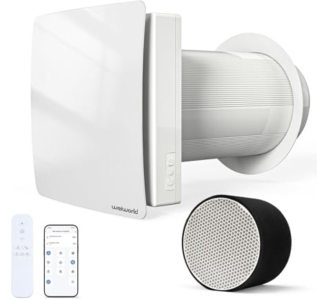 Weiworld Heat Recovery Ventilator with Ceramic Heat Exchanger, Wall-Mounted Fresh Air System with WiFi/Remote Control for Home, Attic, Garage – Supply, Exhaust & Recirculation Ventilation Fan