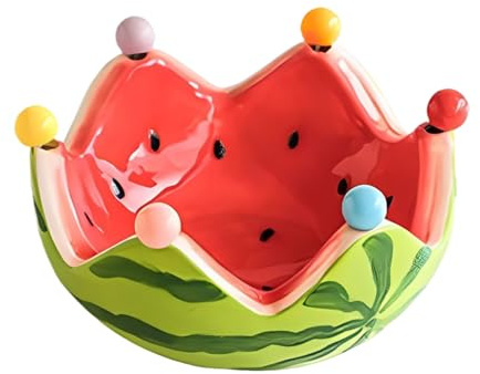Ceprznvey Bol Pastèque avec Fourchette à Fruits - Bol Décoratif avec 6 Fourchettes en Acier Inoxydable - Accessoire de Cuisine pour Maison Événement Restaurant Café Bar Mariage