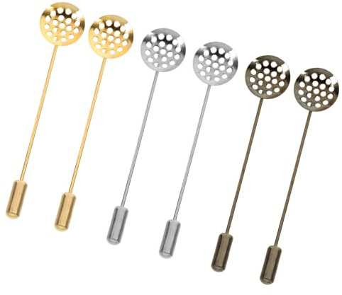 Mobestech Anstecknadel Revers Pin aus Zinklegierung 6 Stück-pack Runde Nadel für Hochzeit Party Damen Herren Korsagen Zubehör